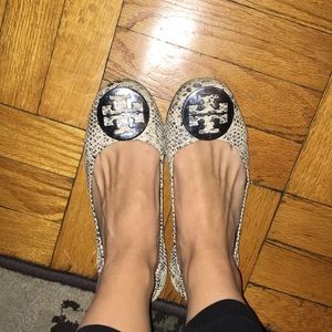 Tory Burch snakeskin ballet flats